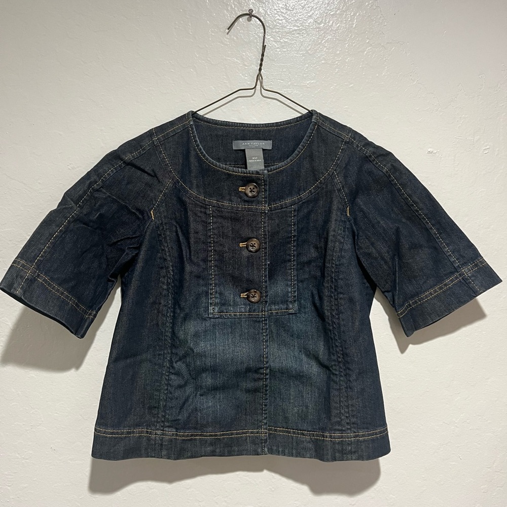 Ann Taylor Denim Button-Up Top